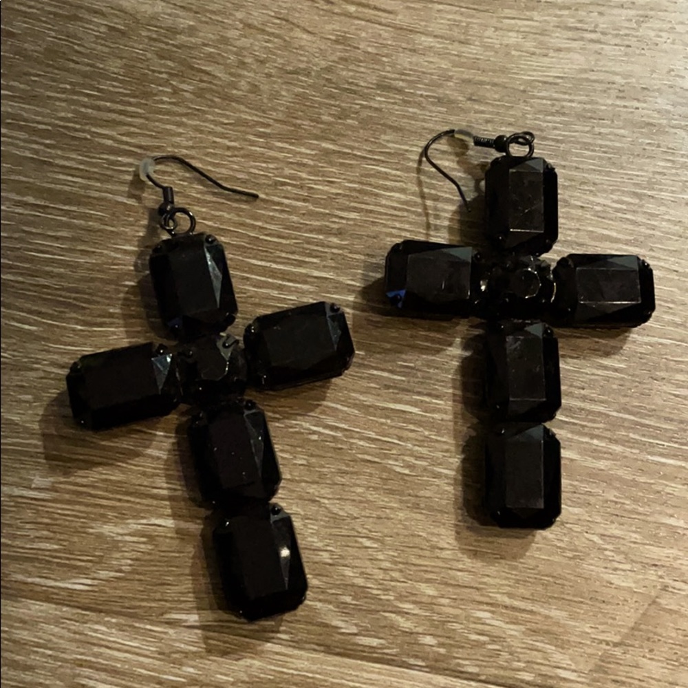 Jeweled Cross earrings